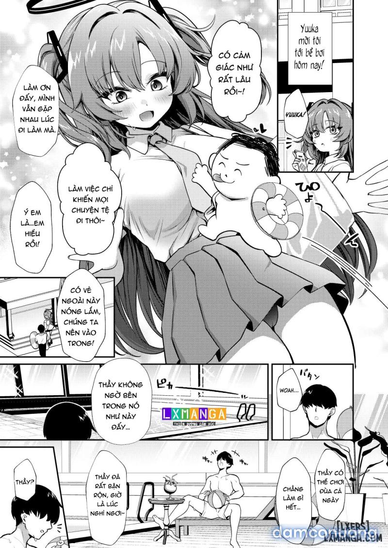 Bishyo Nure Yuuka to Sukumizu Ecchi - Swimsuit Sex with a Sopping Wet Yuuka Chapter 1 - Trang 3 - Dâm Cô Nương