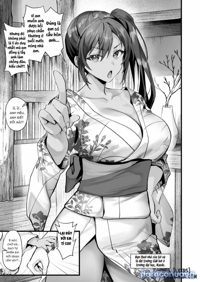Hiyakeato no Musume to Fuufu ni natta Sono Yoru, Gibo mo Ukkari Haramasete shimau Natsu Oneshot - Trang 4 - Dâm Cô Nương